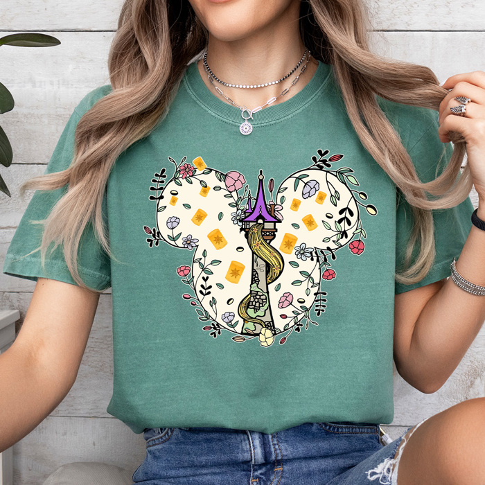 The Lost Princess Comfort Colors Tee, Floating Lanterns Shirt, Flower Gleam And Glow Printed Tee