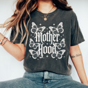 Small Pepper Motherhood Butterfly Graphic Tee, Mom Edgy Shirt, Mothers Day Comfort Colors Tee