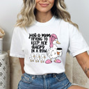 XL White Just A Mom Trying To Keep Her Ducks In A Row Graphic Tee, Funny Duck Mother Shirt, Tired Mama Comfort Colors Tee 