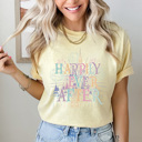 Medium Butter Happily Ever After Graphic Tee, Theme Park Castle Shirt, Mouse Family Vacation Comfort Colors Tee 