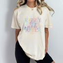 Large Ivory Happily Ever After Graphic Tee, Theme Park Castle Shirt, Mouse Family Vacation Comfort Colors Tee 