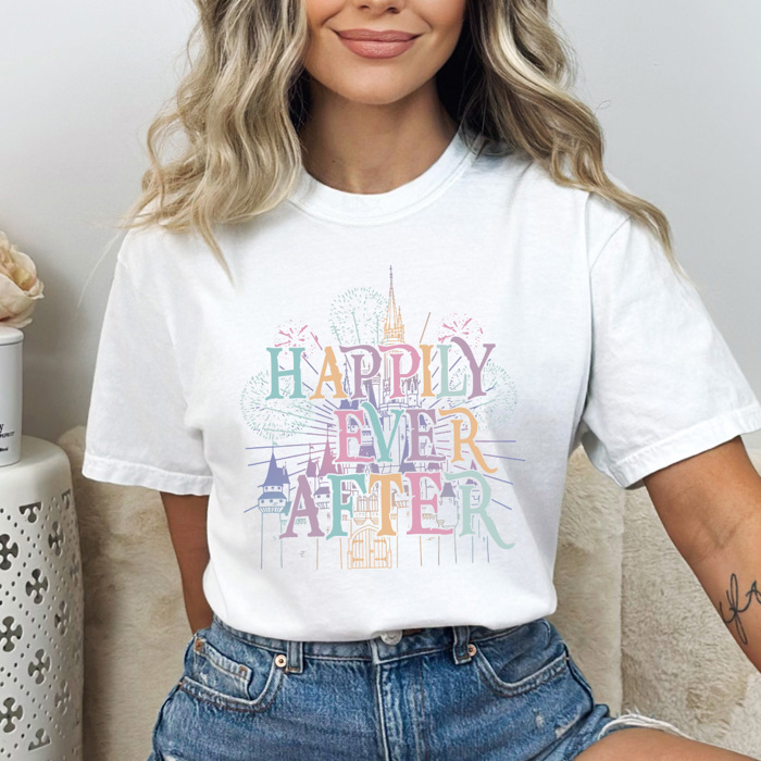 Happily Ever After Graphic Tee, Theme Park Castle Shirt, Mouse Family Vacation Comfort Colors Tee 