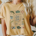  Lake Life Fishing Graphic Tee, Summer Lake Day Shirt, Family Trip Fishing Comfort Colors Tee
