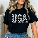 XXL Black Distressed UAS Stars Graphic Tee, 4th Of July Shirt, Patriotic Stars Comfort Colors Tee