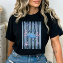 Medium Black Stay Salty Beach Crab Graphic Tee, Summer Beach Trip Shirt, Trendy Striped Beachy Comfort Colors Tee 