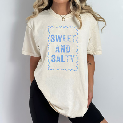 Sweet And Salty Graphic Tee, Beachy Summer Shirt, Summer Fun Comfort Colors Tee