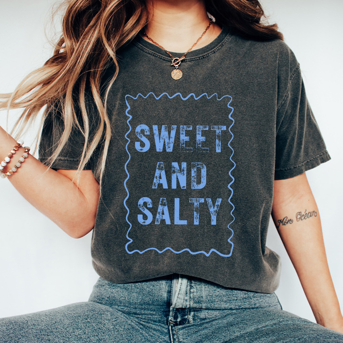 Sweet And Salty Graphic Tee, Beachy Summer Shirt, Summer Fun Comfort Colors Tee