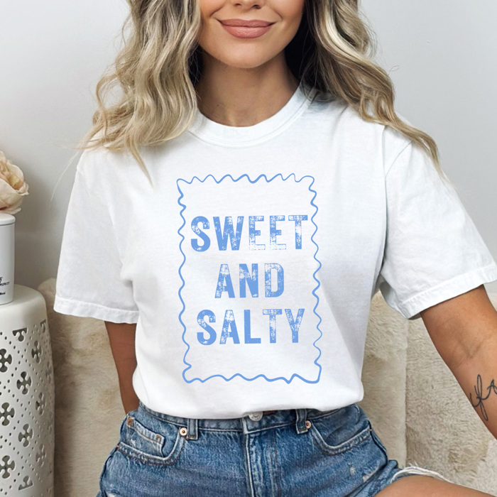 Sweet And Salty Graphic Tee, Beachy Summer Shirt, Summer Fun Comfort Colors Tee