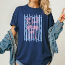  Meet Me By The Beach Graphic Tee, Palm Trees Summer Graphic Tee, Trendy Stripes Comfort Colors Tee