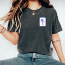 Medium Pepper Palm Tree Pocket Print Graphic Tee, Summer Beach Shirt, Summer Trip Comfort Colors Tee