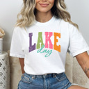  Lake Day Graphic Tee, Summer Lake Trip Shirt, Bright Colorful Summer Comfort Colors Tee