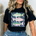 Small Black Cute Fish Trendy Stripes Graphic Colors Tee, Summer Fish Shirt, 3 Fish Comfort Colors Tee
