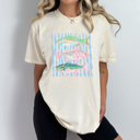 Small Ivory Cute Fish Trendy Stripes Graphic Colors Tee, Summer Fish Shirt, 3 Fish Comfort Colors Tee