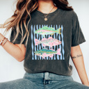 Large Pepper Cute Fish Trendy Stripes Graphic Colors Tee, Summer Fish Shirt, 3 Fish Comfort Colors Tee