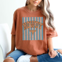  Howdy Western Graphic Tee, Striped Cowgirl Shirt, Country Bull, Rodeo Cowboy, Comfort Colors Tee
