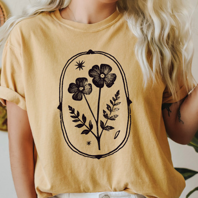 Vintage Peonies Flower Graphic Tee, Flowers Stamp Shirt, Floral Vintage Comfort Colors Tee 