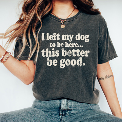 I Left My Dog To Be Here Graphic Tee, This Better Be Good Shirt, Funny Dog Owner Comfort Colors Tee