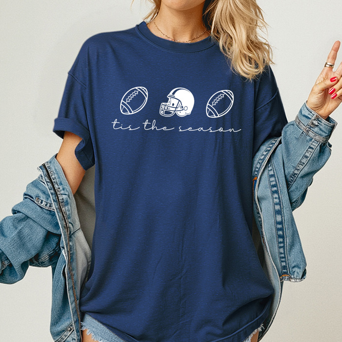 Tis The Season Football Graphic Tee, Football Season Shirt, Football Game Day Comfort Colors Tee