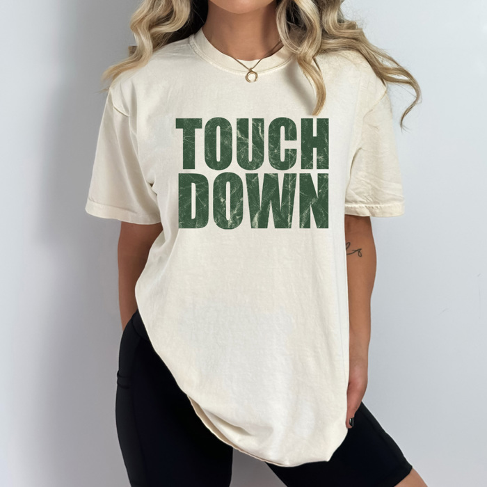 Touch Down Graphic Tee, Football Shirt, Game Day Comfort Colors Tee