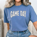 XL Blue Jean Polka Dot Game Day Graphic Tee, Sports Dot Shirt, Girl Game Day Comfort Colors Tee