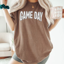 Large Espresso Polka Dot Game Day Graphic Tee, Sports Dot Shirt, Girl Game Day Comfort Colors Tee