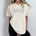 Medium Ivory Polka Dot Game Day Graphic Tee, Sports Dot Shirt, Girl Game Day Comfort Colors Tee