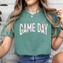 Large Light Green Polka Dot Game Day Graphic Tee, Sports Dot Shirt, Girl Game Day Comfort Colors Tee