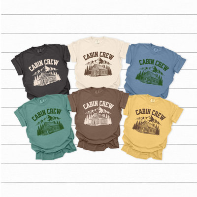Cabin Crew Graphic Tee, Family Caping Trip Shirt, Family Matching Comfort Colors Tee