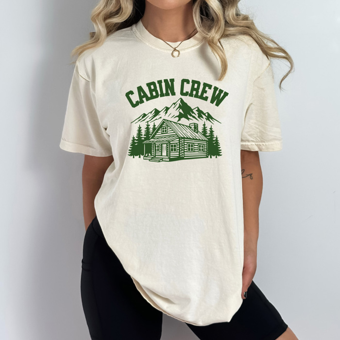Cabin Crew Graphic Tee, Family Caping Trip Shirt, Family Matching Comfort Colors Tee