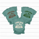 Large Light Green Cabin Crew Graphic Tee, Family Caping Trip Shirt, Family Matching Comfort Colors Tee