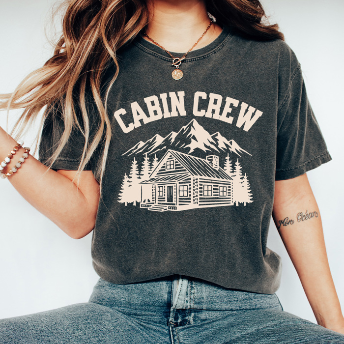 Cabin Crew Graphic Tee, Family Caping Trip Shirt, Family Matching Comfort Colors Tee