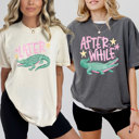  Later Gator After While Crocodile Graphic Tee, Funny Matching Shirts, Nostalgic Comfort Colors Tee 