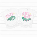 Medium White Later Gator After While Crocodile Graphic Tee, Funny Matching Shirts, Nostalgic Comfort Colors Tee 