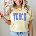 XL Butter Teach Polka-Dot Graphic Tee, Back To School Shirt, Cute Teacher Comfort Colors Tee