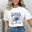  All American Friday Nights Graphic Tee, See You At Kickoff Shirt, Football Sports Comfort Colors Tee 