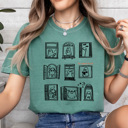 Small Light Green Ghost Windows Graphic Tee, Too Cozy To Haunt Shirt, Halloween Cozy Comfort Colors Tee 