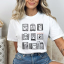 XL White Ghost Windows Graphic Tee, Too Cozy To Haunt Shirt, Halloween Cozy Comfort Colors Tee 