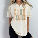  Cozy Season Stripes Graphic Tee, Fall Vibes Shirt, Cozy Autumn Comfort Colors Tee