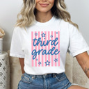  Teacher Grade Striped Graphic Tee, Star Doodle Stripes Shirt, Back To School Grades Comfort Colors Tee