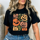  Boho Jack O Lantern Graphic Tee, Fall Pumpkin Shirt, Pumpkin Halloween Comfort Colors Tee