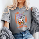 XXL Gray All Booked For Halloween Graphic Tee, Ghost Reading Shirt, Halloween Books Comfort Colors Tee