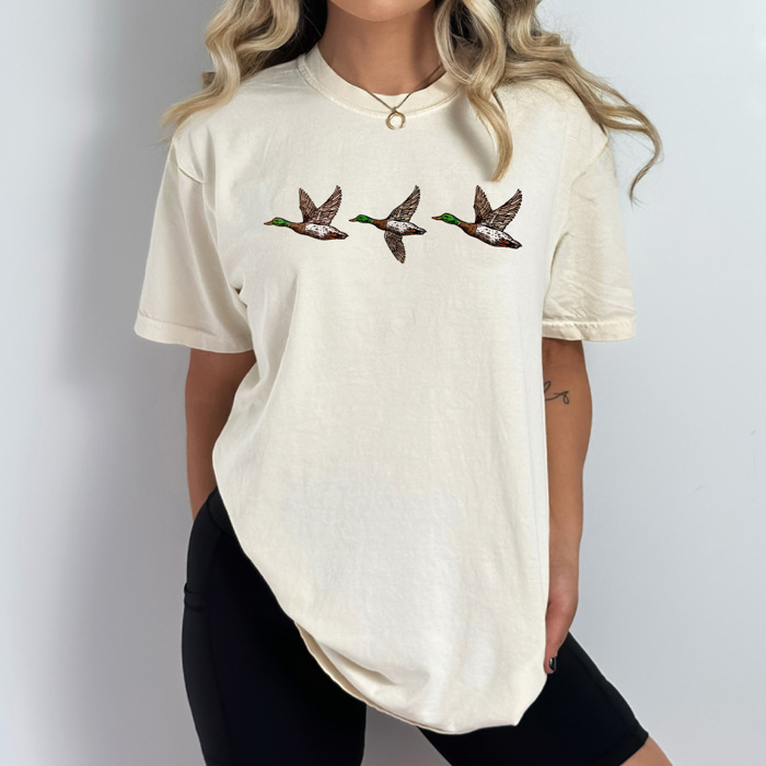 Mallard Ducks Flying Graphic Tee, Hunting Season Shirt, Duck Hunt Comfort Colors Tee 