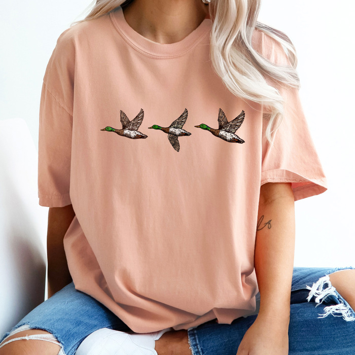 Mallard Ducks Flying Graphic Tee, Hunting Season Shirt, Duck Hunt Comfort Colors Tee 