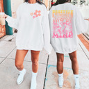 Small White Positive Mind Sweatshirt, Double Sided Graphic Sweatshirt, Cute Sweatshirt, Groovy Sweatshirt, Positivity, Kindness