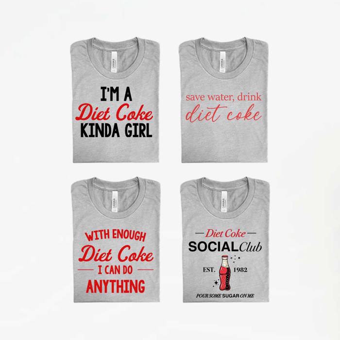 Diet Coke Favorites Graphic Tee, I Need Diet Coke Printed Shirt, Diet Coke Is My Love Language Tee