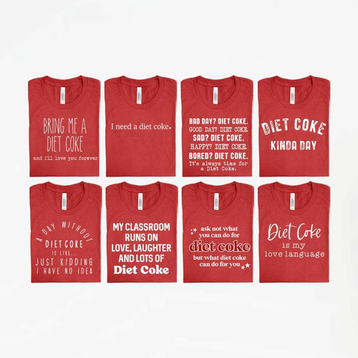 Diet Coke Favorites Graphic Tee, I Need Diet Coke Printed Shirt, Diet Coke Is My Love Language Tee
