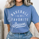 XL Blue Jean Baseball Favorite Season Graphic Tee, Baseball Mom Shirt, Game Day Tee, Cute Baseball Tshirt