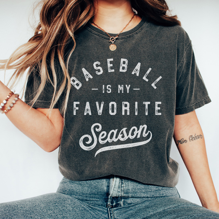 Baseball Favorite Season Graphic Tee, Baseball Mom Shirt, Game Day Tee, Cute Baseball Tshirt