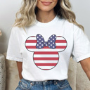 Small White Patriotic Theme Park Graphic Tee, 4th of July Shirt, Fourth of July Tee, Theme Park Shirt, Boy Mouse Shirt, Family Vacation Tee