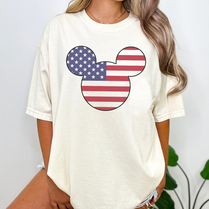 Patriotic Theme Park Graphic Tee, 4th of July Shirt, Fourth of July Tee, Theme Park Shirt, Boy Mouse Shirt, Family Vacation Tee